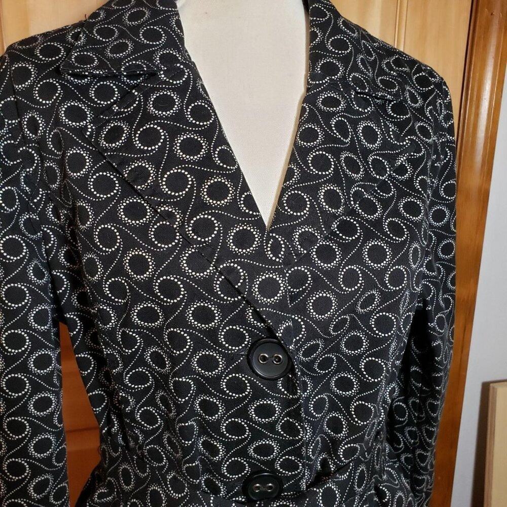 Sonoma 3/4 jacket blk square shapes sz L - Picture 3 of 6